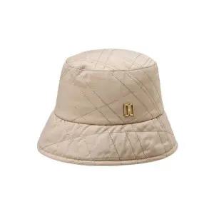 닥스 액세서리 패딩 자켓 점퍼 잠바 파카 아우터 귀도리 내장 DD금속장식 칼라일체크 패턴 버킷햇 벙거지