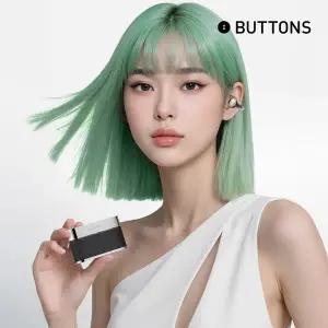 BUTTONS 클립 AI 비서 HALI 오픈형 블루투스 이어폰 동시통역 버튼스 무선 이어폰