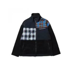 더뮤지엄비지터 HEART STITCHED CHECK FLEECE JACKET (BLACK) 362572