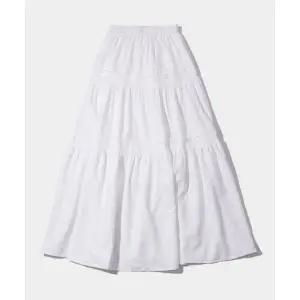 플레이스 스튜디오 PLACE STUDIO 슬림핏 베이직 윈터 티어드 밴딩 롱 캉캉스커트 화이트