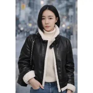 여성 양털안감 무스탕 자켓 겨울 아우터