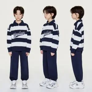 갤러리아 (S2V02)MLB키즈 스트라이프 카라 맨투맨 세트(7AS2V0261-50NYS)