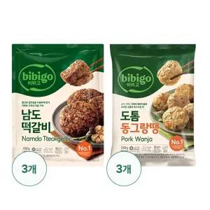 [CJ제일제당] 한입떡갈비320G X 3 + 도톰동그랑땡 340G X 3