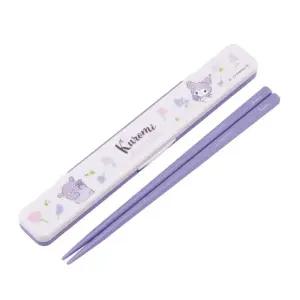 쿠로미 플라워리스 무소음 젓가락 세트 18cm/도시락 저분 케이스 디자인 소풍 어린이집 저소음 초등 캐릭터