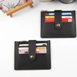 3포켓 가로 명함 신분증 지퍼 신용카드지갑 블랙 1P 가죽지갑 신분증지갑 카드보관지갑
