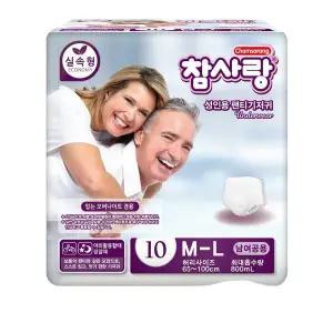 참사랑 실속형 팬티형 중형 10p x 8팩 성인용기저귀