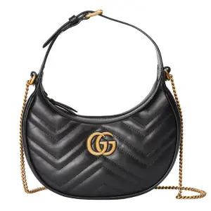 구찌 GG 마몬트 하프문 미니 숄더백 블랙 699514 DTDHT 1000