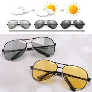 변색 편광 선글라스 안경 야간 운전 옐로우