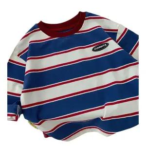 [삐삐네옷가게]봄 가을 블루 스트라이프 데일리 티셔츠