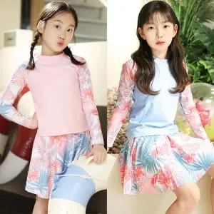 여아 실내수영복 초등 주니어 래쉬가드 스커트 긴팔 수영복세트