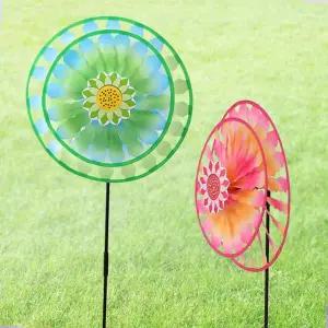 바람개비장식 2중 조립바람개비 바람게비 원형 diy바람개비 2P 바람개비만들기 왕바람개비 바람개비