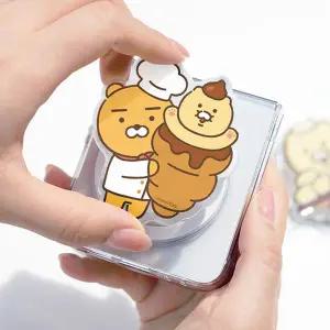 카카오프렌즈 귀여운 라이언 춘식이 캐릭터 베이커리 디자인 맥스탠드 톡 스마트 그립 홀더 거치
