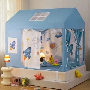 벙커침대텐트 암막 3중 블루 캐노피 놀이 2층침대