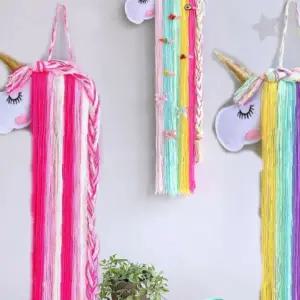 유니콘 캐릭터 벽걸이 헤어핀 머리끈 정리 홀더 수납 걸이 장식 소품 어린이 방