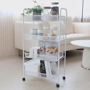 /아도라하우스 아도라하우스 철제 수납 트롤리 4단