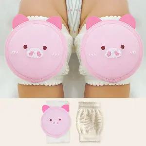 [보리보리/하이베이비]돼지 오가닉 자수 캐릭터 무릎보호대 성장판보호대 (EVA쿠션 3중패드)