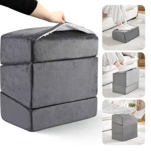 직장에서 책상 밑을 위한 발 받침대, 사무용 의자 및 게임 의자를 조절 가능한 가정, 비행기, 여행을 세탁 커버가 있는 인체공학적 받침대 베개 의자(그레이)