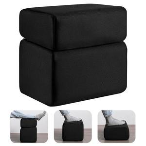 직장에서 언더 데스크용 가논도르프 발 받침대, 세탁 가능한 커버가 있는 인체공학적 다리 베개, 메쉬 블랙