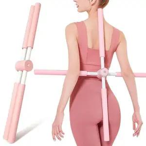 스트레칭봉 요가 십자봉 핑크 스틱 바른자세 연습 스트레칭 요가봉