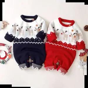 빨간 코 루돌프 니트 아동 우주복 204559