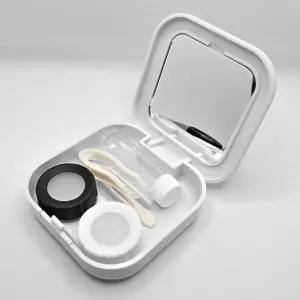 거울형 통 휴대용 렌즈 원데이 콘택트 미니 집게 거울부착 거울 케이스