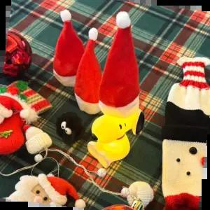 크리스마스 와인병 산타모자