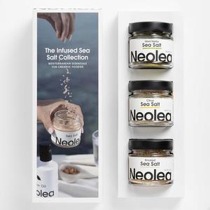 네오레아 그리스 소금 플레이크 선물 세트 u2013 세 위해 셀로 요리, 플뢰르 베이킹, 순수, 종류: 지중해 얇은 만든 가지 육류 훈제, 등을 드 마감 토핑, 허브