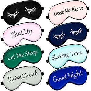 여성 남성의 , 여행, 낮잠, 명상(레트로 컬러)을 위한 조절 블랙아웃 마스크(레트로 수면 있는 커버가 컬러) 가능한 8피스 마스크 스트랩 소프트 블라인드 실크