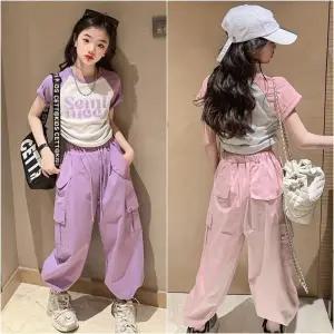 삐삐네옷가게 주니어 여아 여름 상하복 셋 티셔츠 반팔 반바지 크롭 와이드 세미걸 카고 초등학생 데일리룩