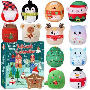 용 2025 플러시 장난감 u2013 24일 미니 어드벤트 캘린더와 부드러운 껴안기 인형 홀리데이 깜짝 선물 , 소녀, 소년, 청소년 및 수집가를 위한