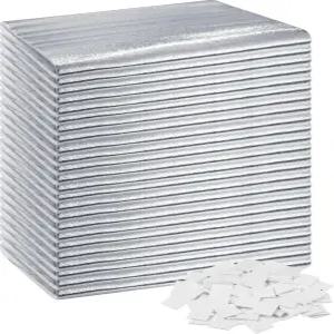 프렌다 차고 문 단열재 세트 24 x 48 인치 화이트 폼 코어 단열 패널 반사 알루미늄 복사 장벽 열 차폐 및