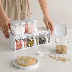 소노샵 숟가락 양념통 밀폐 원터치 조미료병 세트 6구 유리양념통