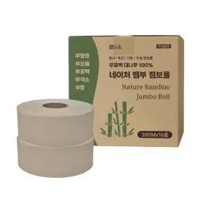 휴홈 무표백 대나무 점보롤 200m 16개