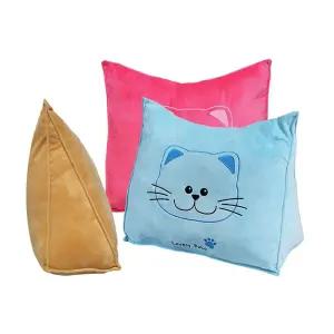 스마일캣 삼각쿠션 등쿠션 미용실쿠션 세모쿠션 캐릭터쿠션 침대쿠션