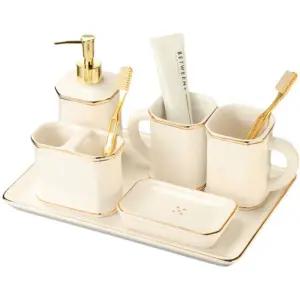 호텔 칫솔꽂이 양치컵 흰색 비누받침대 세트 거치대 5종 A 목욕탕