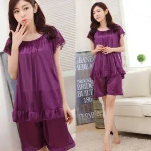 홈웨어반팔반바지 편한 여성 파자마 파티 잠옷 세트 쿨링 여름옷 집에서입는옷