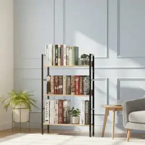 이지심플 책장겸용선반 3단 (블랙) 수납 조립식 거실 베란다 철제선반