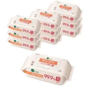 그린핑거 엠보싱 소독티슈 캡형 60매 x 10팩