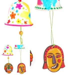 2WC 전통탈미니종만들기 1개탈은 랜덤 5개묶음 팬시우드 전통체험 탈색칠하기