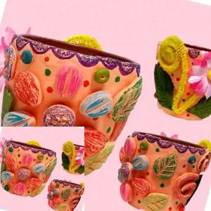 2WC 점토 화분만들기 5개묶음 색칠놀이 유치원만들기키트