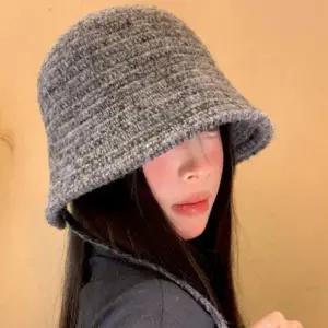 여성 보온 방한 가을 단색 울 끈 버킷햇 벙거지 모자 모자 남자 후리스 비니 헌팅캡 패딩 버킷햇 여성
