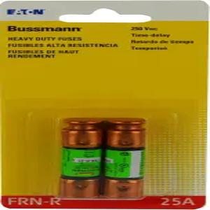 버스만 BPFRNR25 25암페어 퓨즈론 이중 소자 지연 제한 RK5 나열 클래스 2팩 퓨즈 시간 250V 전류 UL