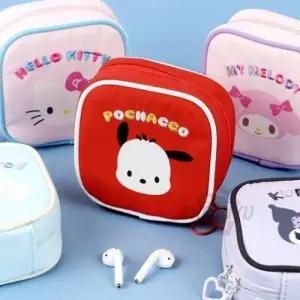 정사각 스퀘어 파우치 휴대용 멀티 수납 케이스 파우치백