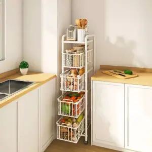 세탁기 틈새 서랍장 블랙 바퀴달린 냉장고 수납 바구니 5단