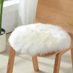 방석 양털 천연 둥근 경량 의자 원형 시트