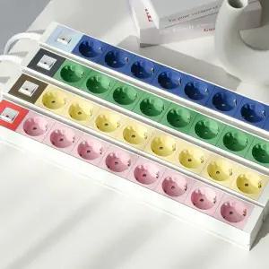 스윗홈 뉴잇 고용량 국산 알루미늄 납작 멀티탭 과부하차단 8구 1.5m / 컴퓨터 산업용 안전 서버탭 에어컨