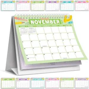해들리 디자인 스몰 데스크 캘린더 2025-2026 스탠딩 플립 - 책상용 18개월 사무실 가정 교실에 이상적