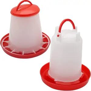 야외용 가금류 메추라기 매달기 플라스틱 용기용 병아리 모이통 및 급수 키트 1.5kg 1.5L 급수기