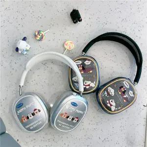 유니블링 에어팟 맥스 귀여운 동물 캐릭터 투명 이어캡 케이스