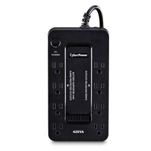 CyberPower ST425 대기 UPS 배터리 백업 및 서지 보호기, 425VA/260W, 8개 콘센트, 소형, UL 획득